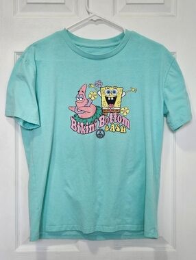Nickelodeon SpongeBob SquarePants Aqua Green Logo Tee